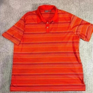 Ashworth Golf men’s orange striped polo XXL